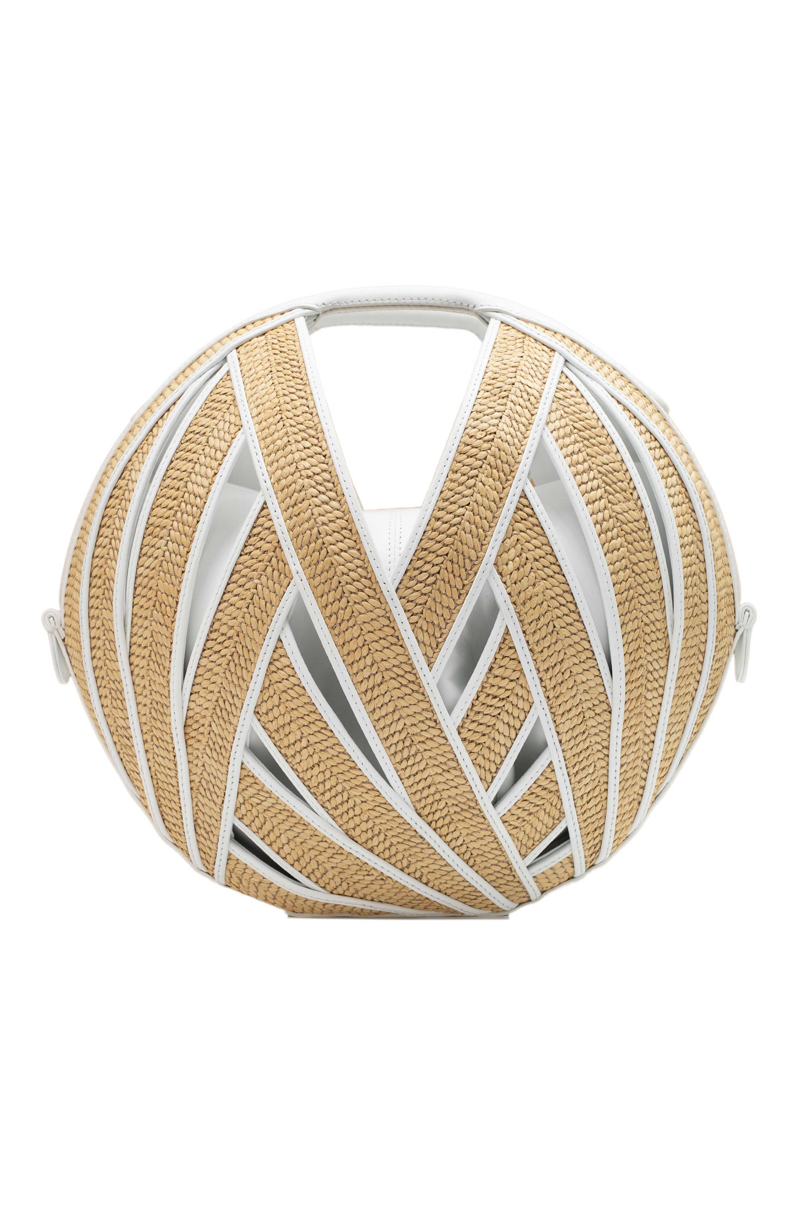 LE PANIER RAFFIA BASKET HANDBAG IN WHITE – PERRIN PARIS