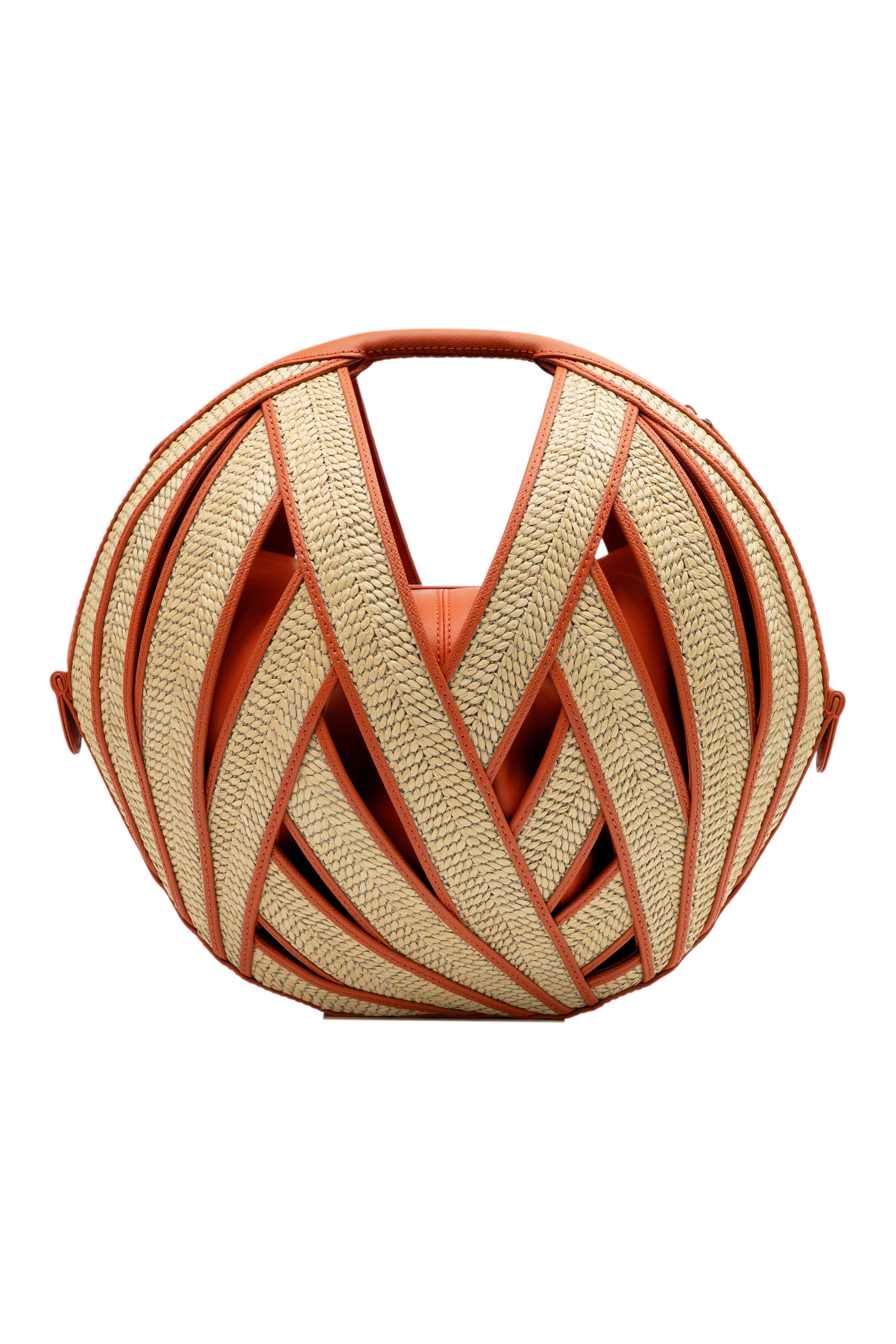 LE PANIER RAFFIA BASKET HANDBAG IN FLAME – PERRIN PARIS