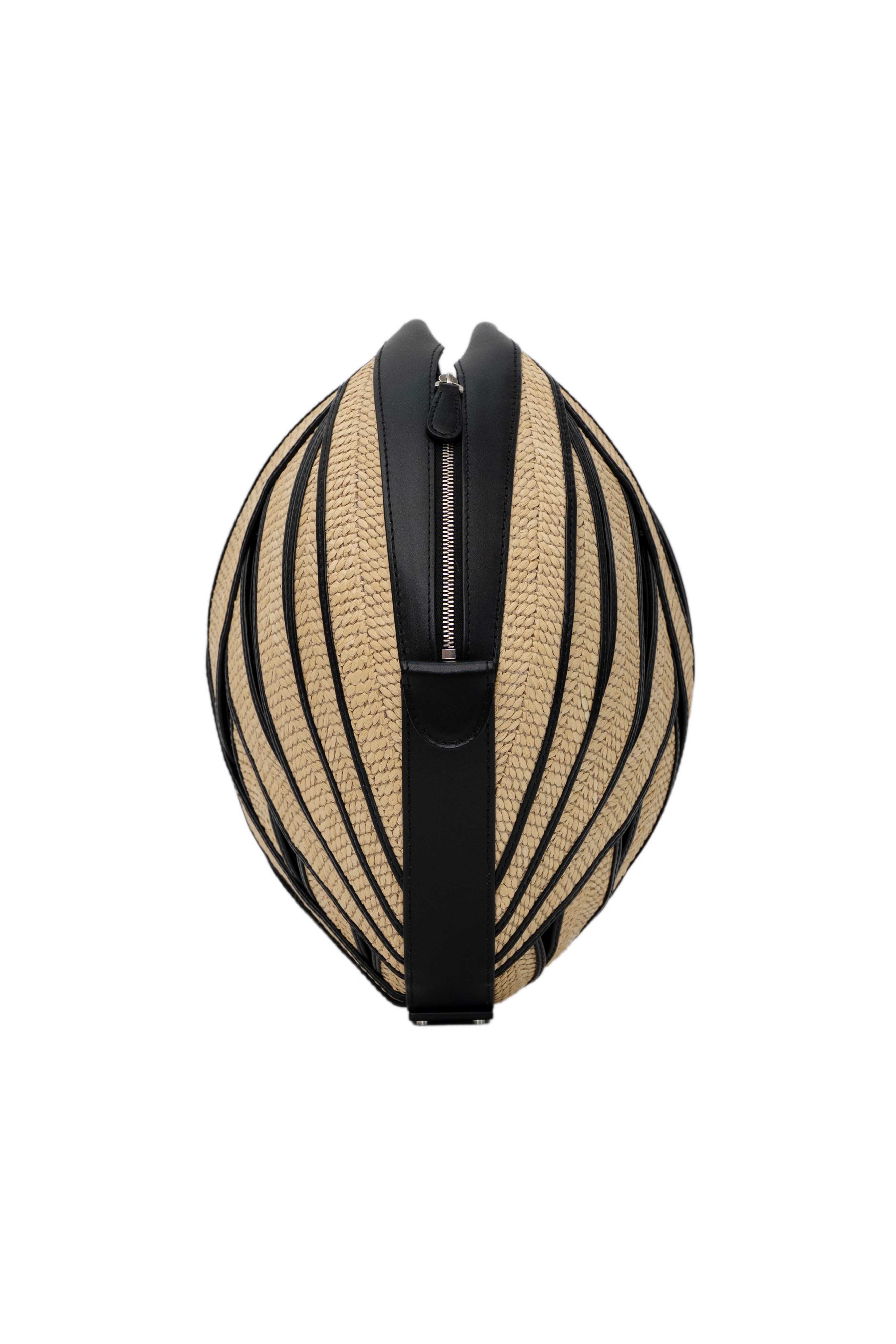 LE PANIER RAFFIA BASKET HANDBAG IN BLACK – PERRIN PARIS