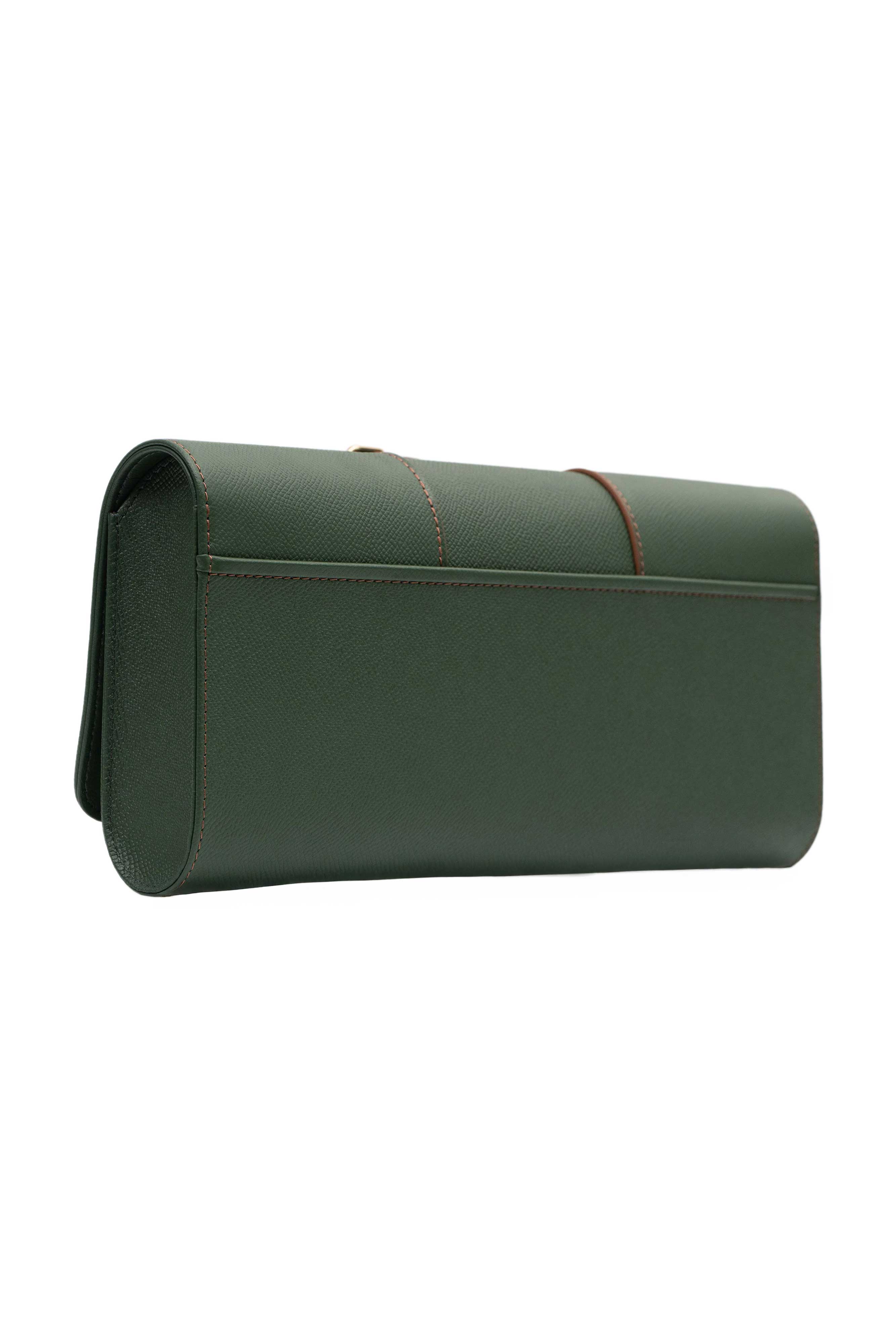 LE CABRIOLET LEATHER GLOVE CLUTCH IN PINE – PERRIN PARIS