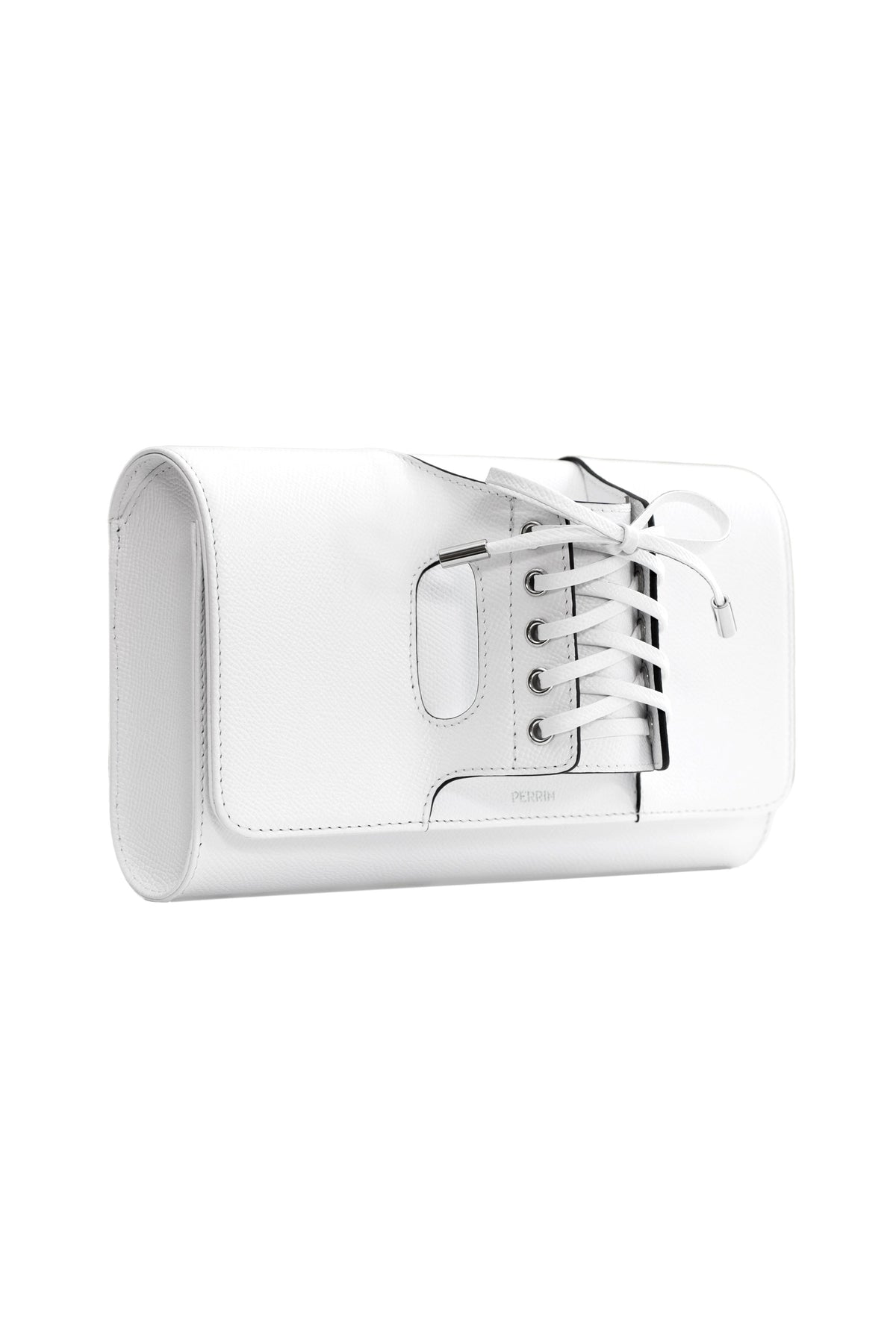 LA CORSETTE LEATHER GLOVE CLUTCH IN WHITE – PERRIN PARIS