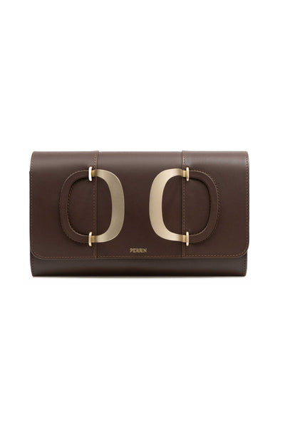 LE DUELLE LEATHER GLOVE CLUTCH IN ESPRESSO – PERRIN PARIS