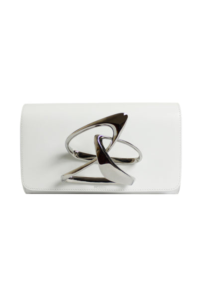 Paris♡様 ZAHA HADID LOOP LEATHER GLOVE CLUTCH IN WHITE – PERRIN PARIS