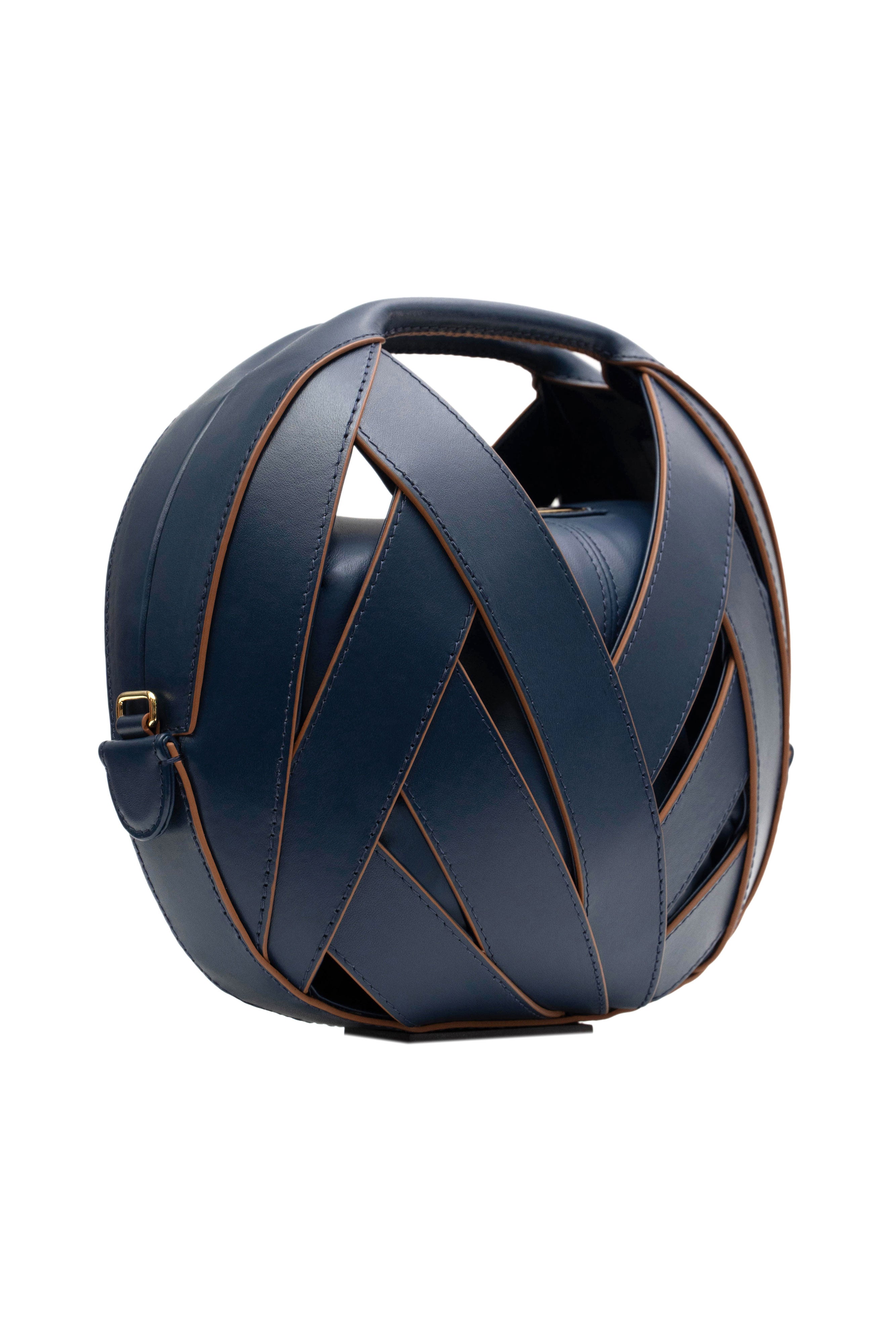 LE PETIT PANIER LEATHER CROSSBODY HANDBAG IN NAVY – PERRIN PARIS