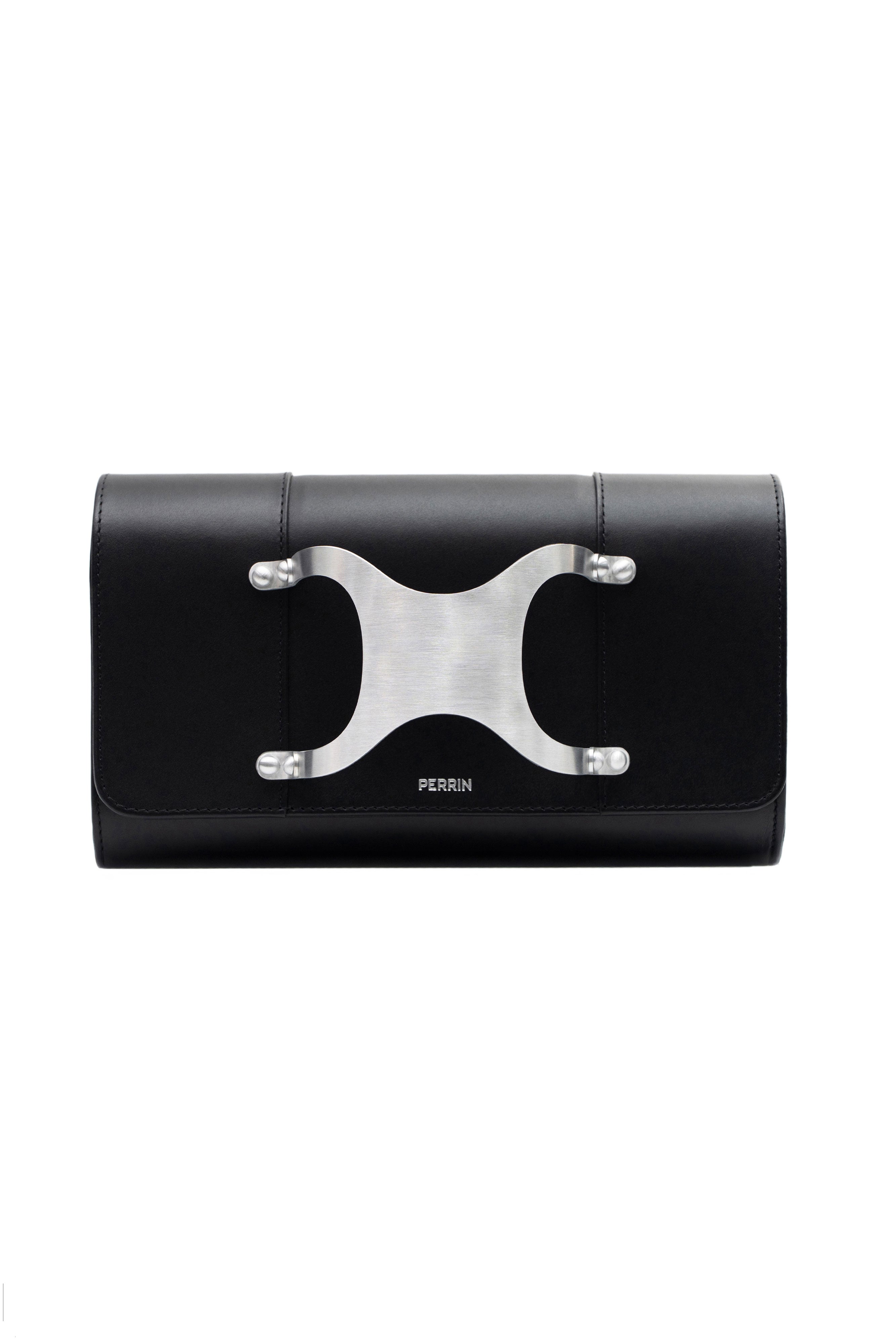 LE PONT LEATHER GLOVE CLUTCH IN BLACK – PERRIN PARIS