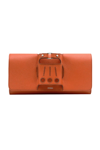 LE CABRIOLET LEATHER GLOVE CLUTCH IN FLAMME – PERRIN PARIS