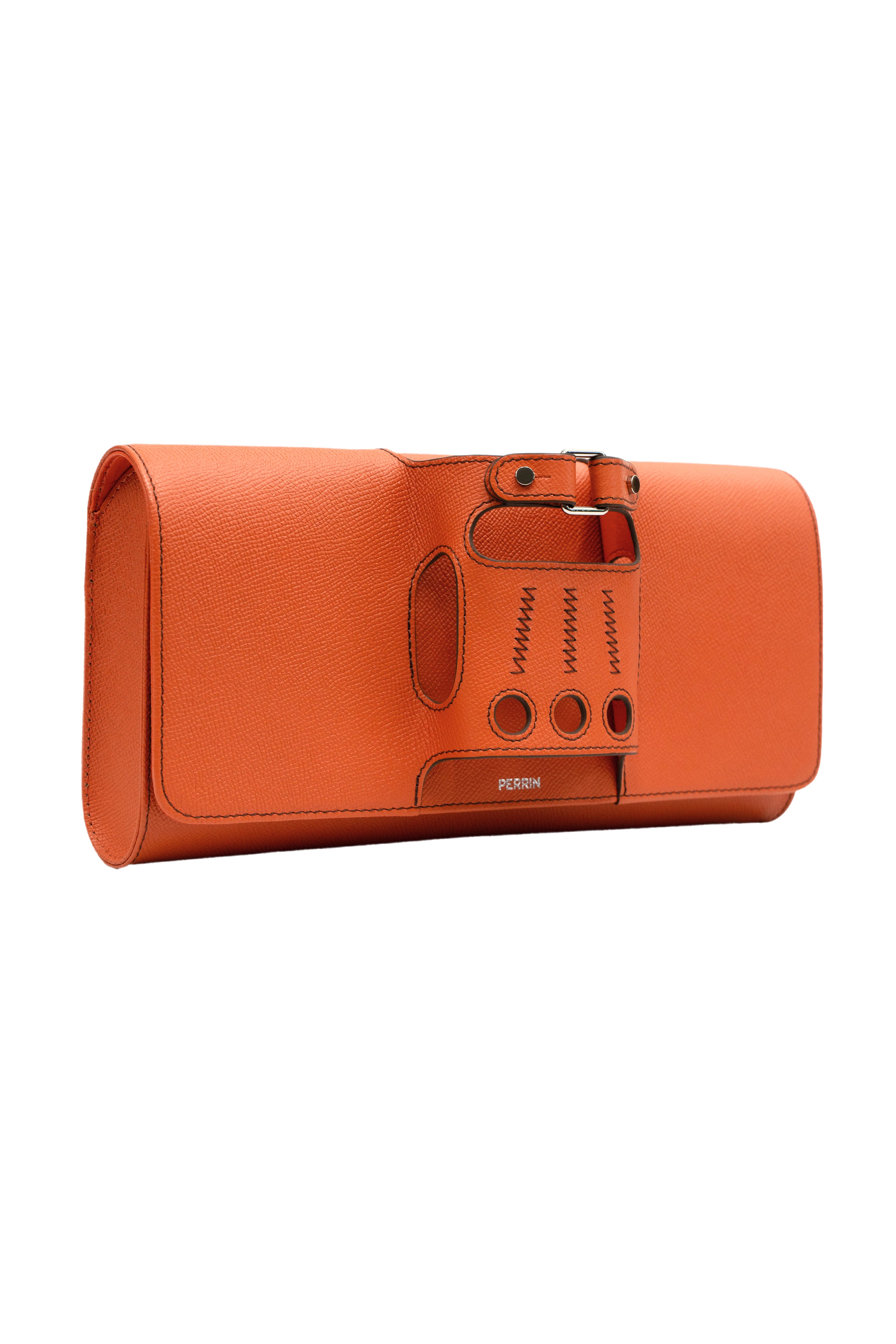 LE CABRIOLET LEATHER GLOVE CLUTCH IN FLAMME – PERRIN PARIS