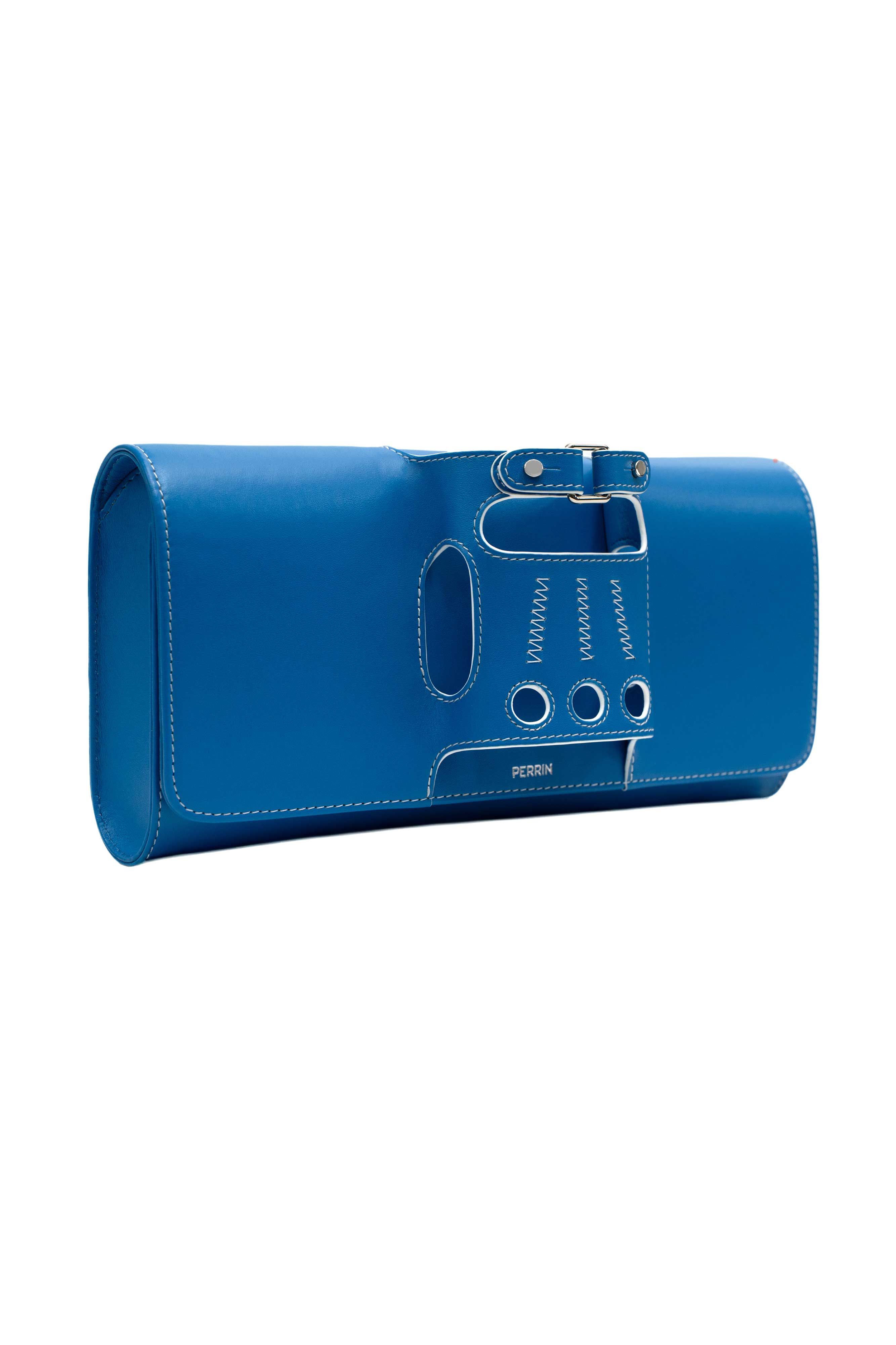 LE CABRIOLET LEATHER GLOVE CLUTCH IN AZUR – PERRIN PARIS