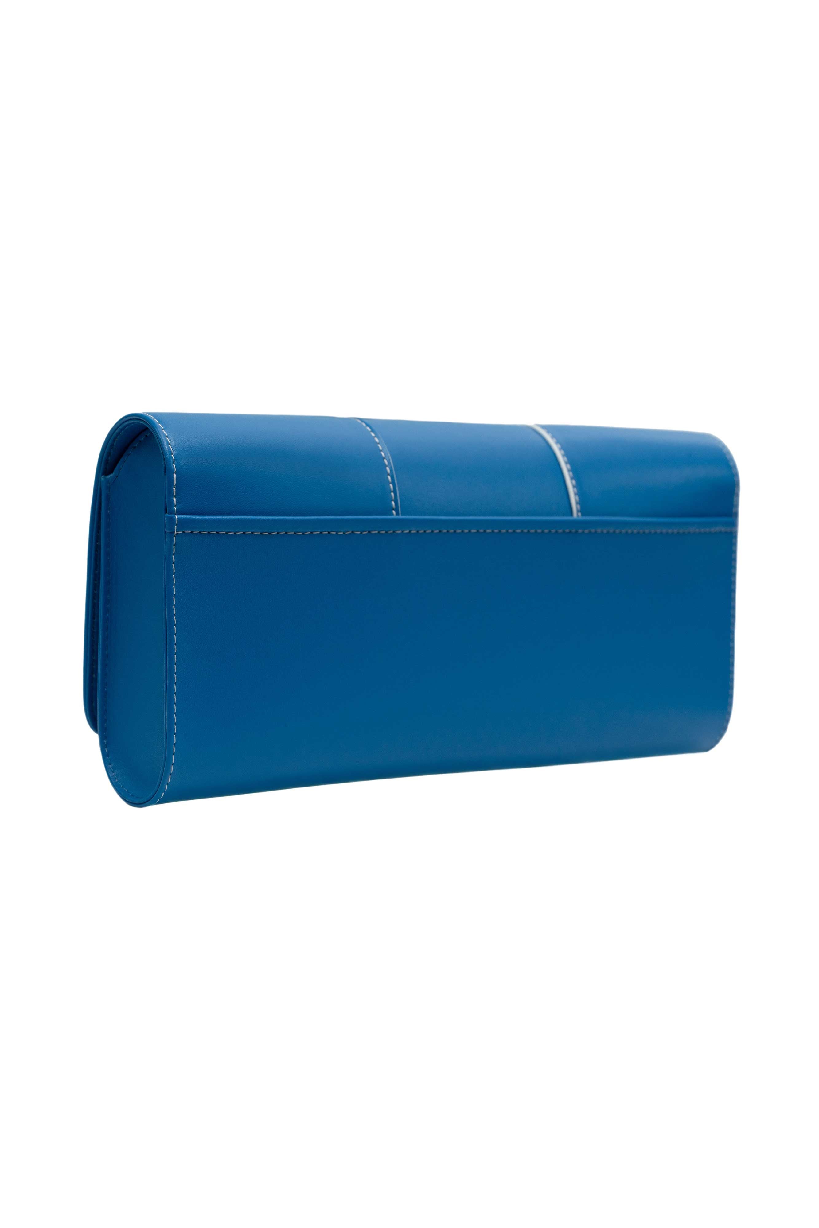 LE CABRIOLET LEATHER GLOVE CLUTCH IN AZUR – PERRIN PARIS