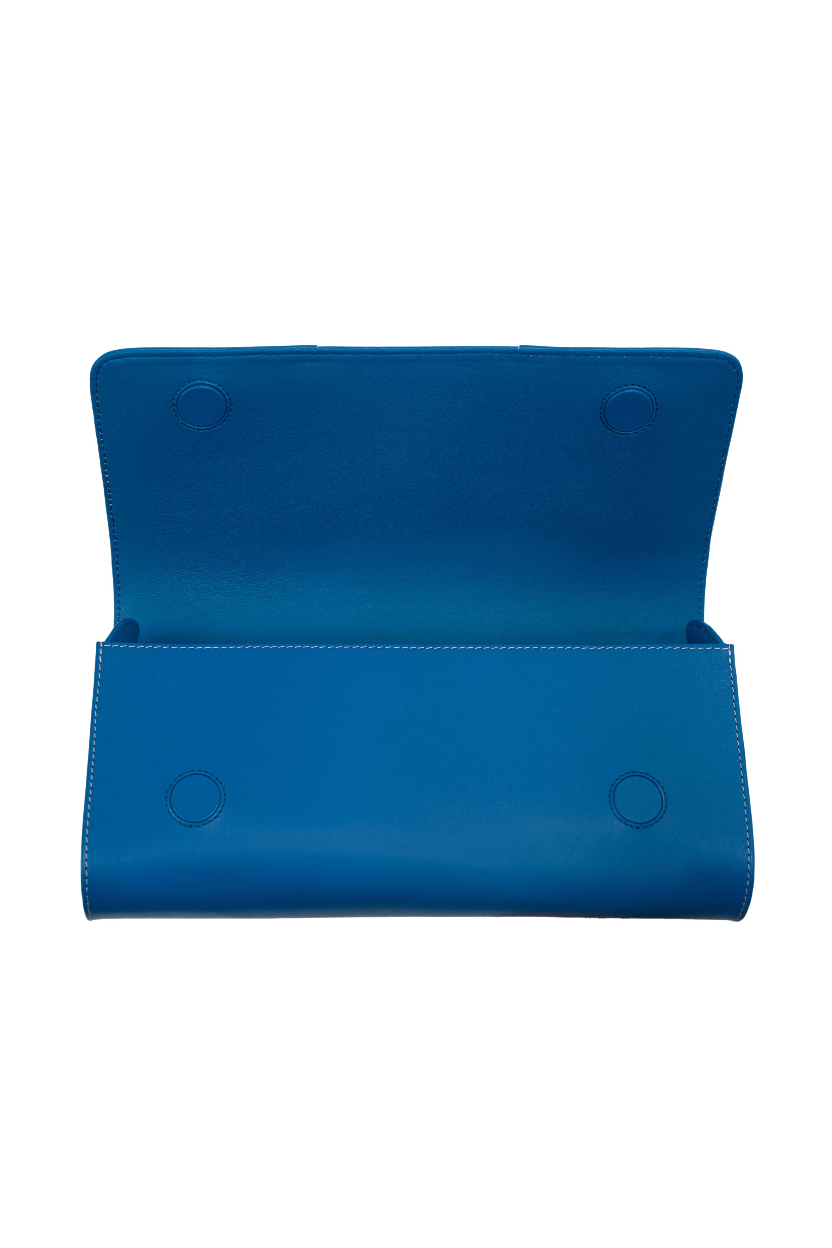 LE CABRIOLET LEATHER GLOVE CLUTCH IN AZUR – PERRIN PARIS
