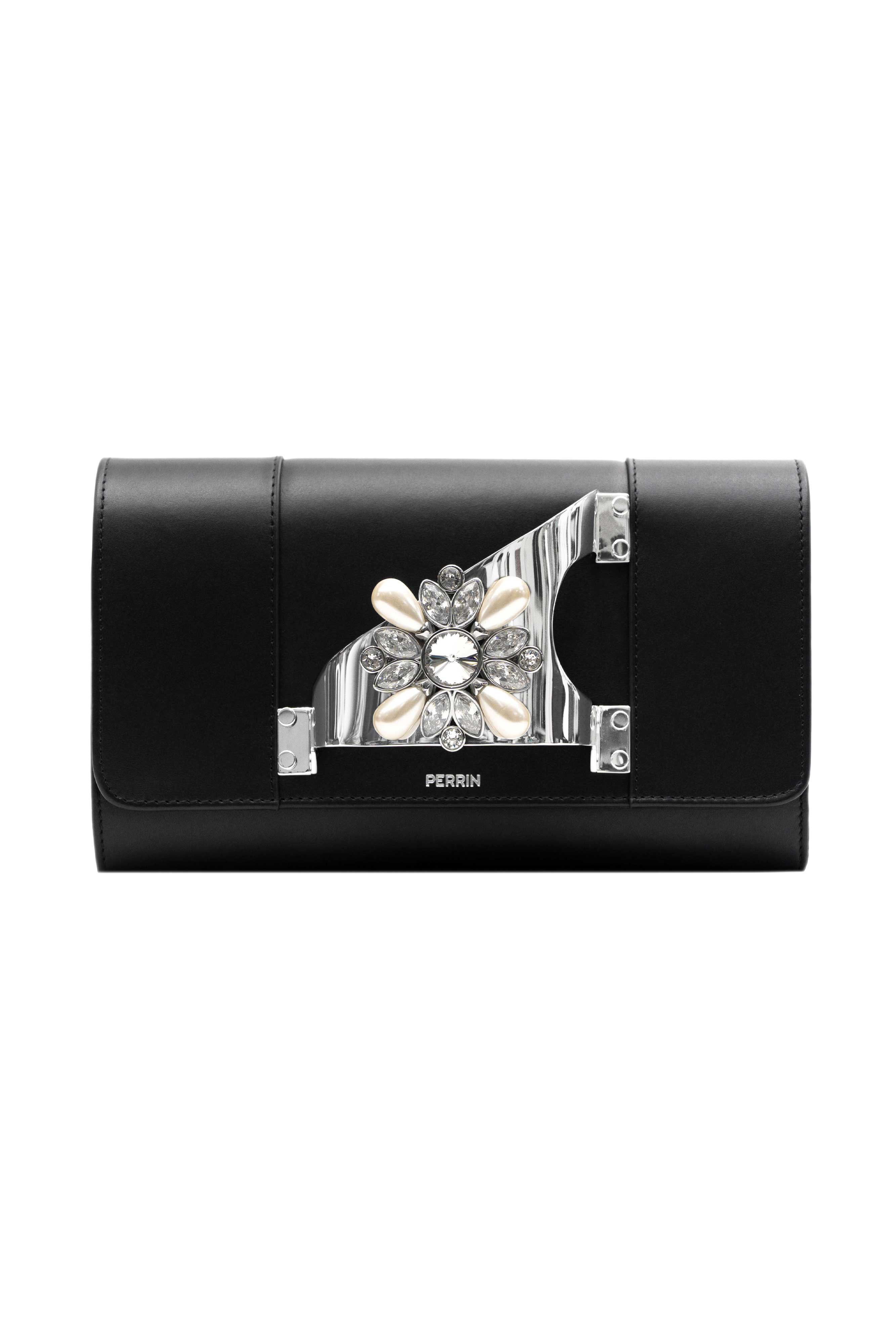 L'EIFFEL BIJOUX LEATHER GLOVE CLUTCH IN BLACK – PERRIN PARIS