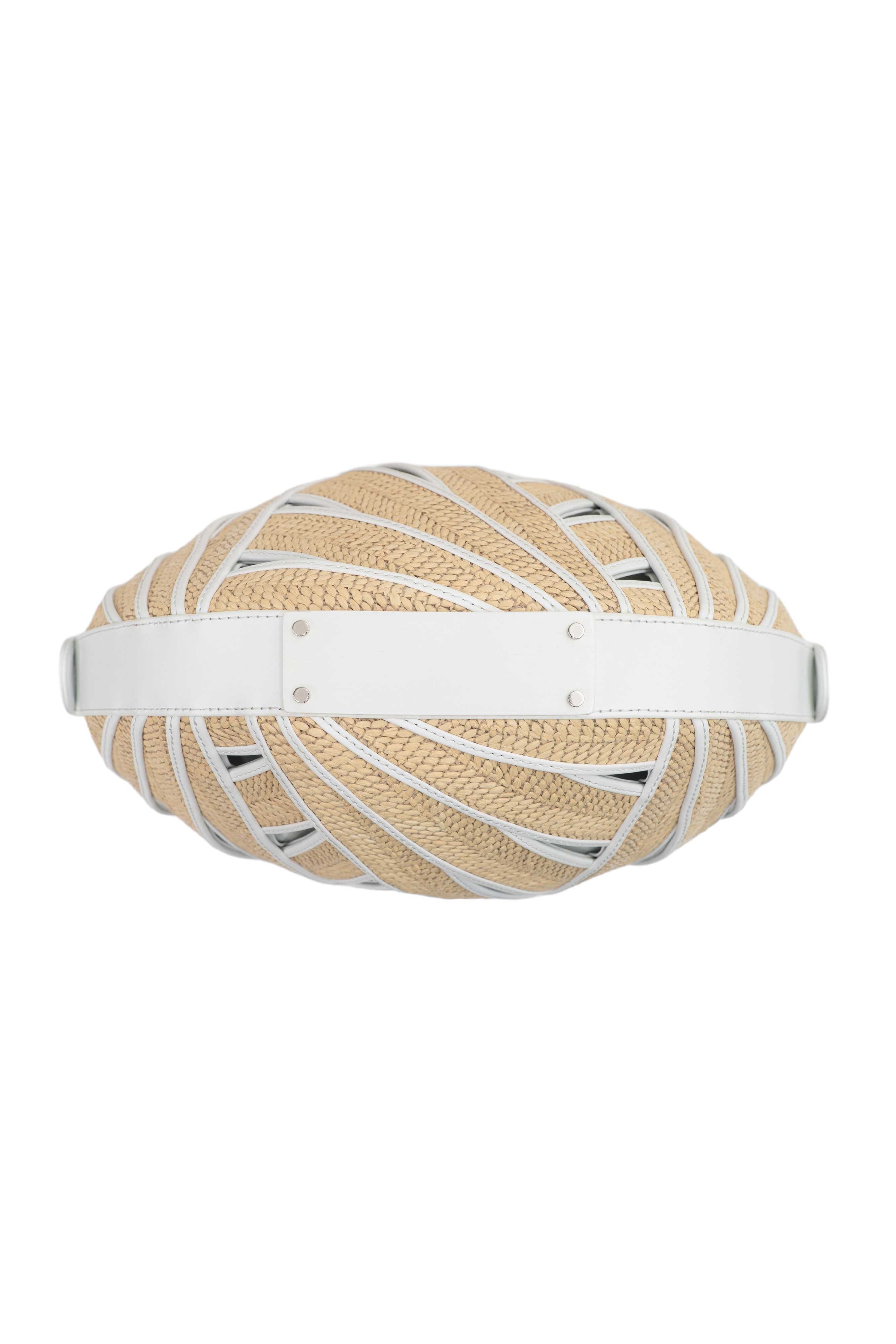 LE PANIER RAFFIA BASKET HANDBAG IN WHITE – PERRIN PARIS