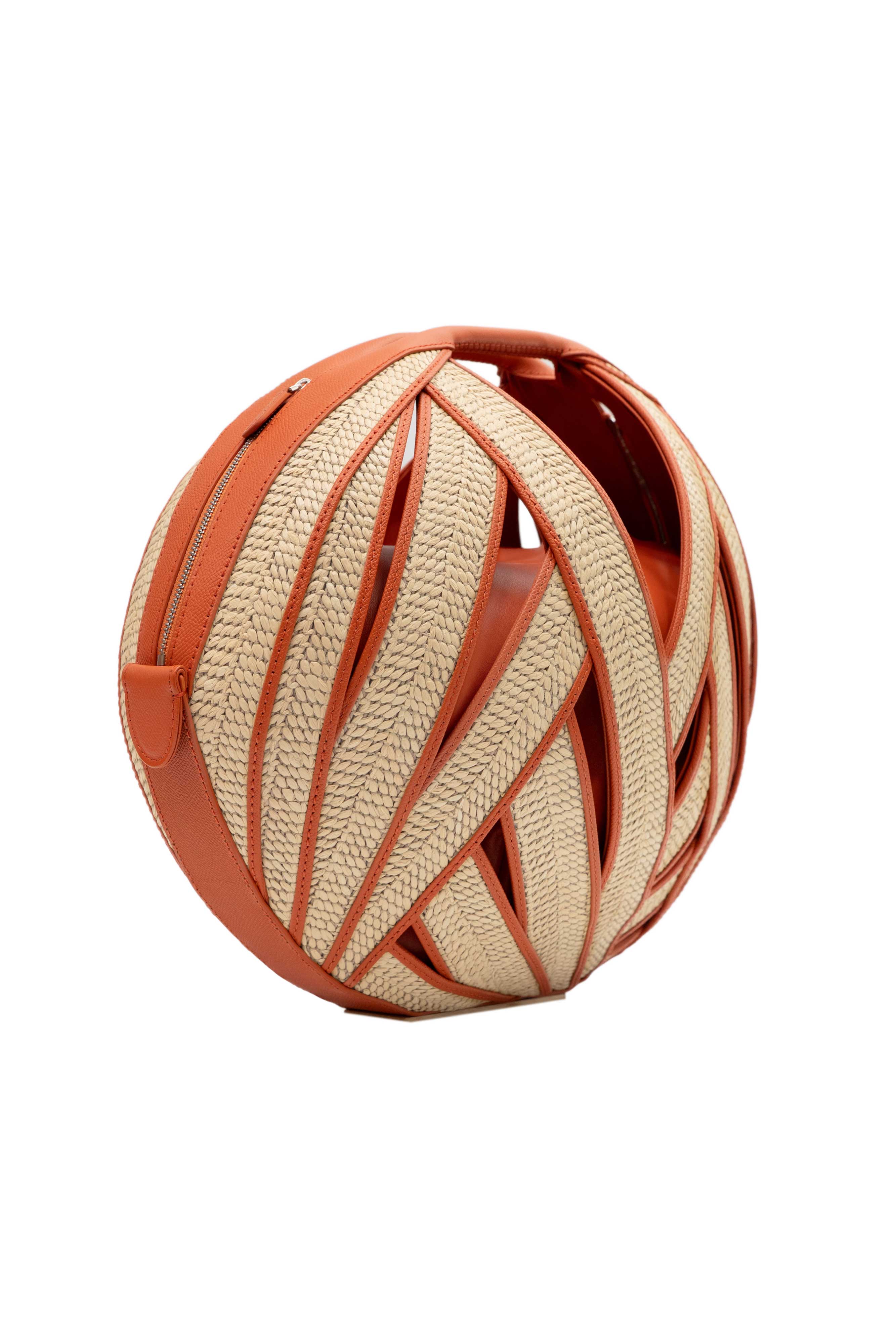 LE PANIER RAFFIA BASKET HANDBAG IN FLAME – PERRIN PARIS