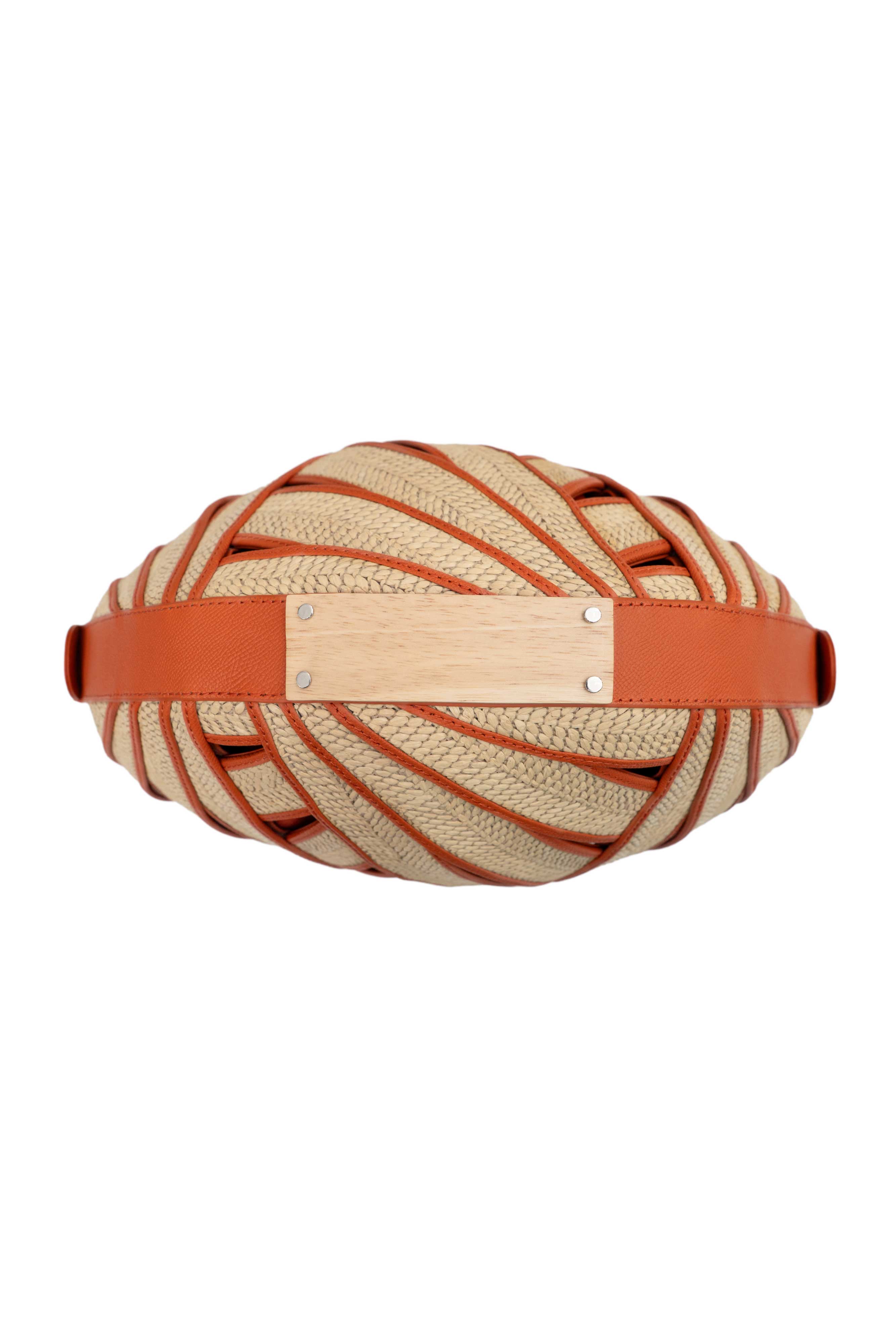 LE PANIER RAFFIA BASKET HANDBAG IN FLAME – PERRIN PARIS