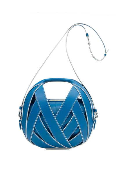 LE PETIT PANIER LEATHER CROSSBODY HANDBAG IN AZUR – PERRIN PARIS