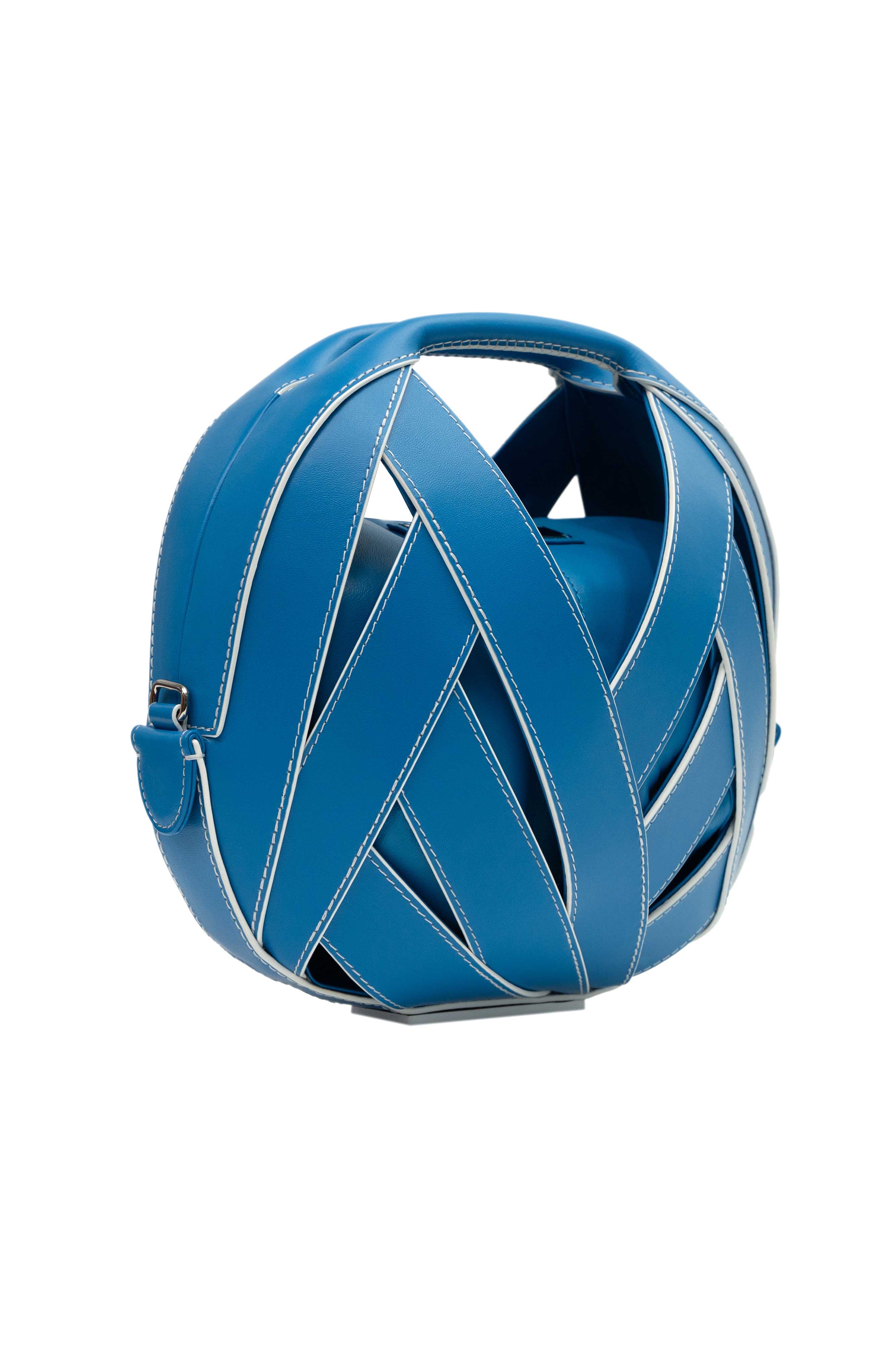 LE PETIT PANIER LEATHER CROSSBODY HANDBAG IN AZUR – PERRIN PARIS