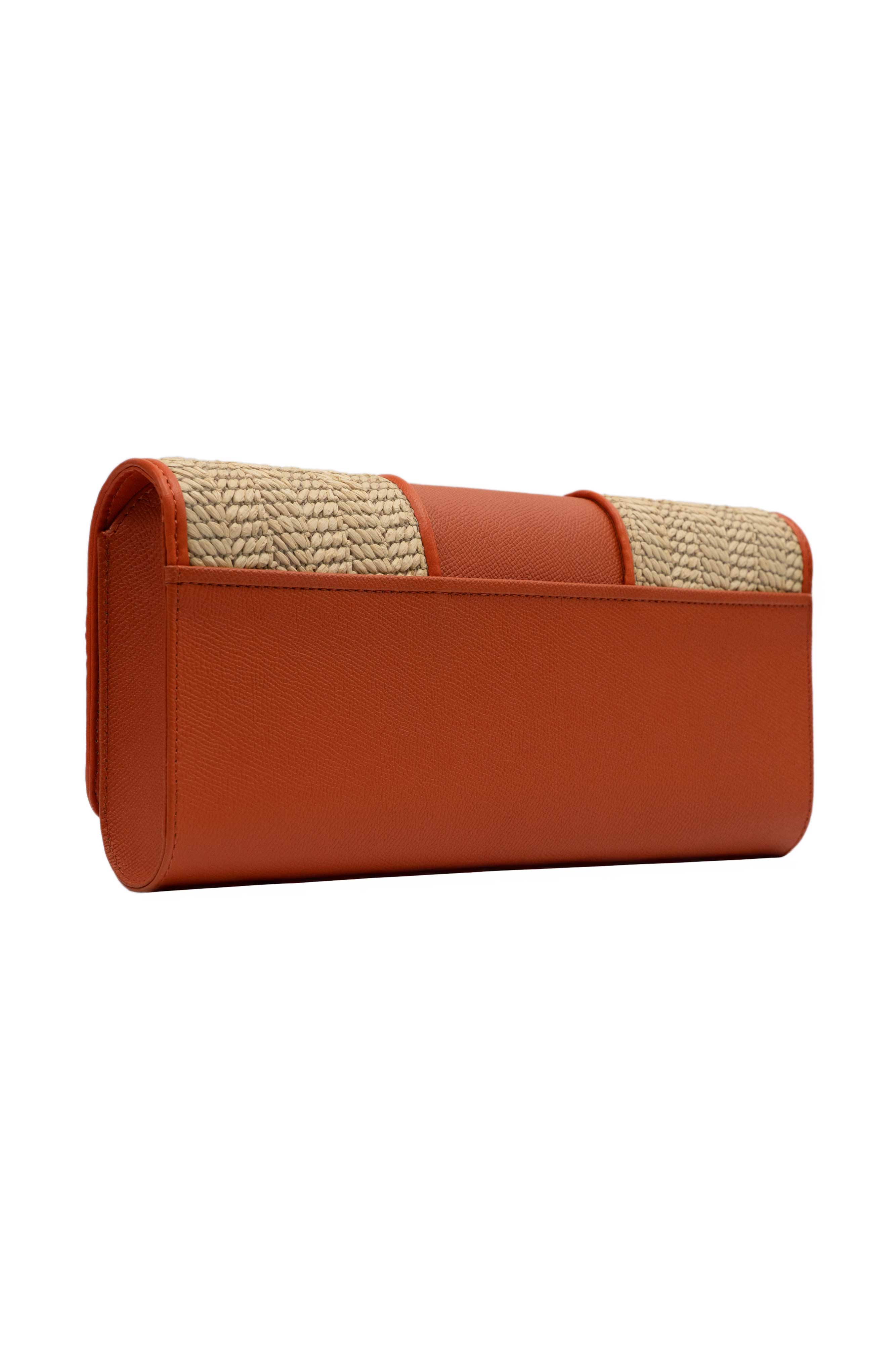 LA PARISIENNE RAFFIA GLOVE CLUTCH IN FLAME – PERRIN PARIS
