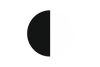 black and white half and half color swatch round. no background